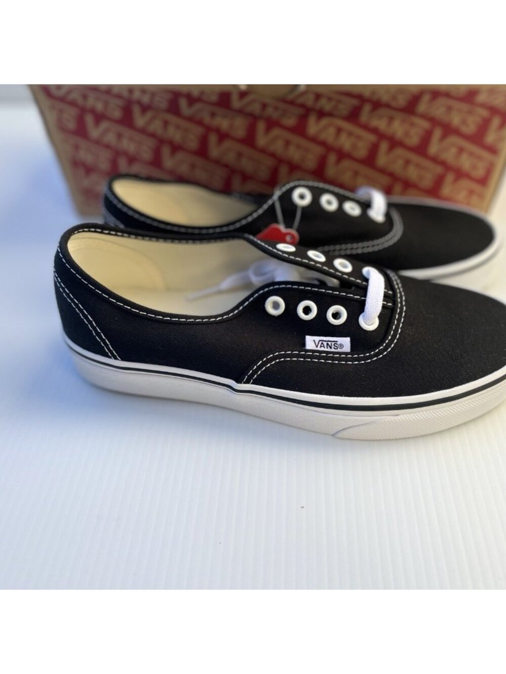 Vans Authentic Mens Size 5.5 Black/White Classic Skate Sneakers VN000EE3BLK NIB - Picture 10 of 10